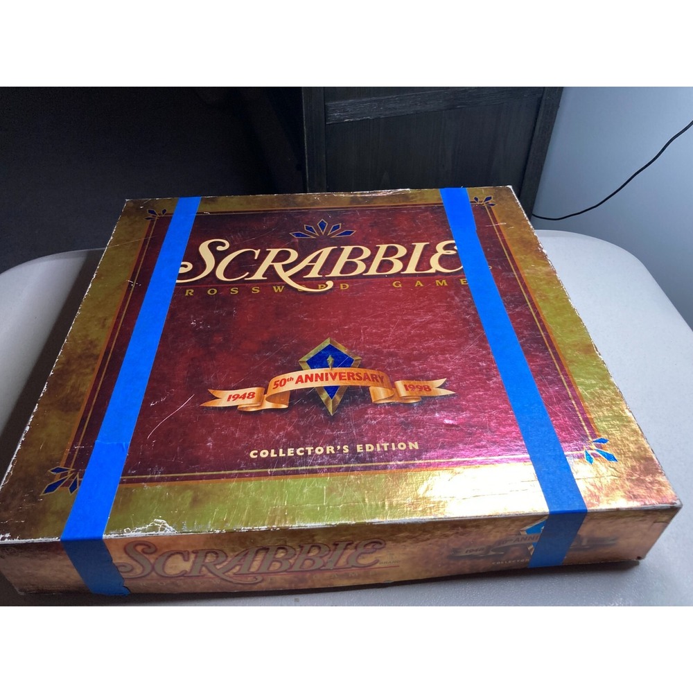 Vintage 1954 Scrabble Game Deluxe Selchow and Richter Turntable In 1998 Box